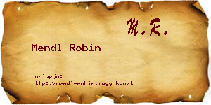 Mendl Robin névjegykártya